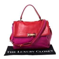 Marc By Marc Jacobs Fuchsia/Red Leather Bob’s Memphis Top Handle Bag
