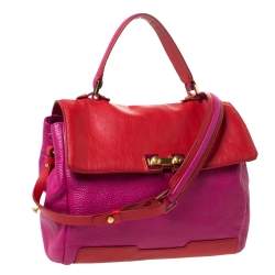 Marc By Marc Jacobs Fuchsia/Red Leather Bob’s Memphis Top Handle Bag