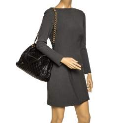 Pre Owned Marc Jacobs Black Quilted Leather Stam Satchel