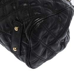 Pre Owned Marc Jacobs Black Quilted Leather Stam Satchel