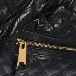 Pre Owned Marc Jacobs Black Quilted Leather Stam Satchel