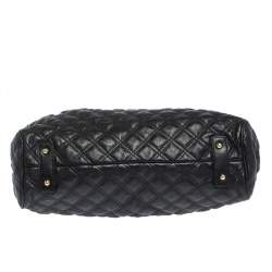 Pre Owned Marc Jacobs Black Quilted Leather Stam Satchel