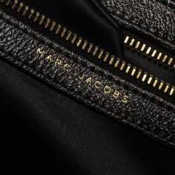 Pre Owned Marc Jacobs Metallic Black Leather Flap Crossbody Bag