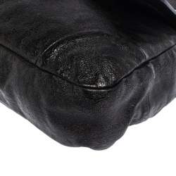 Pre Owned Marc Jacobs Metallic Black Leather Flap Crossbody Bag