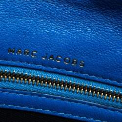 Pre Owned Marc Jacobs Blue Quilted Leather Foldover Clutch