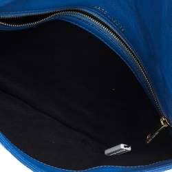 Pre Owned Marc Jacobs Blue Quilted Leather Foldover Clutch