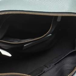 Pre Owned Marc Jacobs Pale Blue Leather Logo Shot Charm Boston Bag