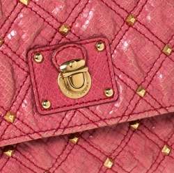 Marc Jacobs Pink Studded Leather Eugenie Clutch