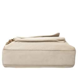 Marc Jacobs Ivory Leather Front Pocket Chain Shoulder Bag