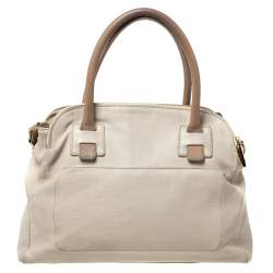 Pre Owned Marc Jacobs Ivory Leather Front Pocket Chain Shoulder Bag