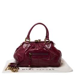 Pre Owned Marc Jacobs Dark Pink Patent Leather Stam Shoulder Bag