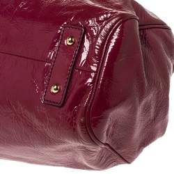 Pre Owned Marc Jacobs Dark Pink Patent Leather Stam Shoulder Bag