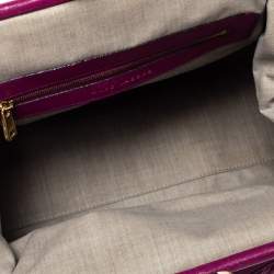 Pre Owned Marc Jacobs Purple Quilted Leather Stam Satchel