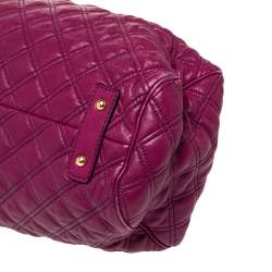Pre Owned Marc Jacobs Purple Quilted Leather Stam Satchel