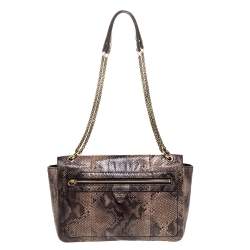 Marc Jacobs Grey/Beige Python Polly Shoulder Bag