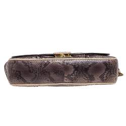 Marc Jacobs Grey/Beige Python Polly Shoulder Bag