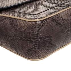Marc Jacobs Grey/Beige Python Polly Shoulder Bag
