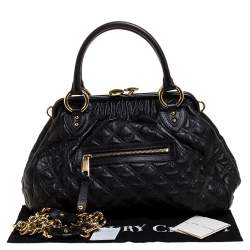 Pre Owned Marc Jacobs Black Quilted Leather Stam Satchel