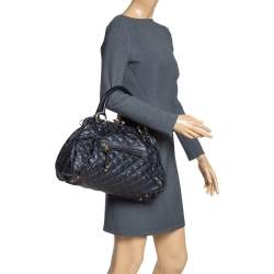 Pre Owned Marc Jacobs Black Quilted Leather Stam Satchel