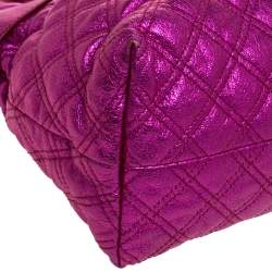 Pre Owned Marc Jacobs Metallic Pink Quilted Leather Satchel