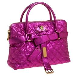 Pre Owned Marc Jacobs Metallic Pink Quilted Leather Satchel
