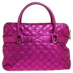 Pre Owned Marc Jacobs Metallic Pink Quilted Leather Satchel