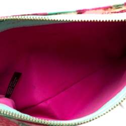 Pre Owned Marc Jacobs Multicolor Floral Print Leather Zipper Clutch