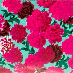 Pre Owned Marc Jacobs Multicolor Floral Print Leather Zipper Clutch