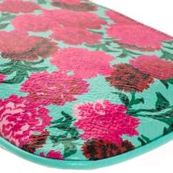 Pre Owned Marc Jacobs Multicolor Floral Print Leather Zipper Clutch