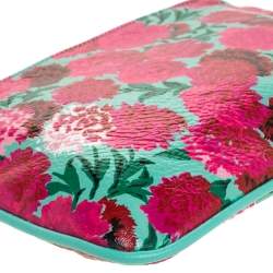 Pre Owned Marc Jacobs Multicolor Floral Print Leather Zipper Clutch