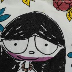 Pre Owned Marc Jacobs White Printed Canvas and Leather Tote