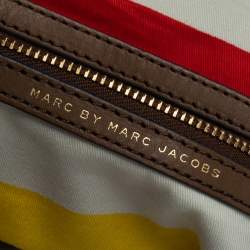 Pre Owned Marc Jacobs White Printed Canvas and Leather Tote