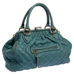 Pre Owned Marc Jacobs Pale Green Quilted Leather Stam Shoulder Bag