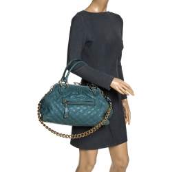 Pre Owned Marc Jacobs Pale Green Quilted Leather Stam Shoulder Bag