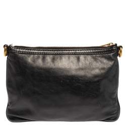 Pre Owned Marc Jacobs Black Leather Turnlock Crossbody Bag