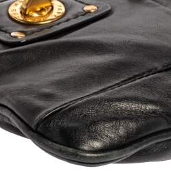 Pre Owned Marc Jacobs Black Leather Turnlock Crossbody Bag