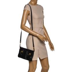 Pre Owned Marc Jacobs Black Leather Turnlock Crossbody Bag