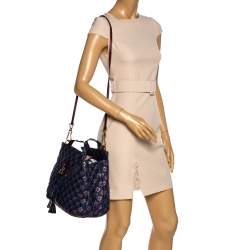 Pre Owned Marc Jacobs Blue/Metallic Quilted Leather Memphis Robert Jena Shoulder Bag