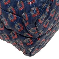 Pre Owned Marc Jacobs Blue/Metallic Quilted Leather Memphis Robert Jena Shoulder Bag