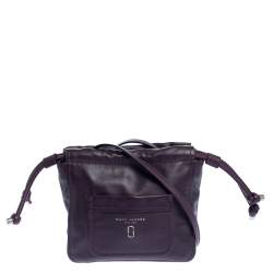 Pre Owned Marc Jacobs Purple Leather Drawstring Shoulder Bag