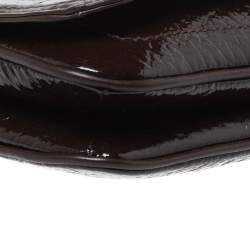 Pre Owned Marc Jacobs Dark Brown Patent Leather Shoulder Bag