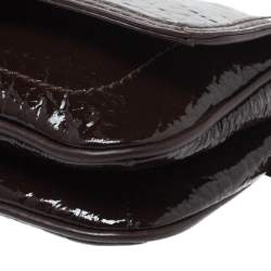 Pre Owned Marc Jacobs Dark Brown Patent Leather Shoulder Bag