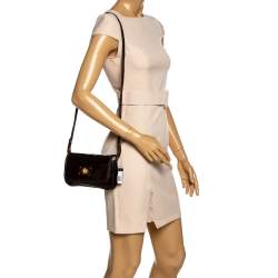 Pre Owned Marc Jacobs Dark Brown Patent Leather Shoulder Bag