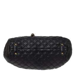 Pre Owned Marc Jacobs Black Quilted Leather Stam Satchel