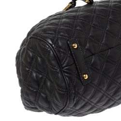 Pre Owned Marc Jacobs Black Quilted Leather Stam Satchel