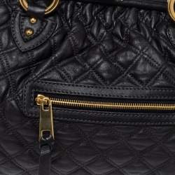 Pre Owned Marc Jacobs Black Quilted Leather Stam Satchel