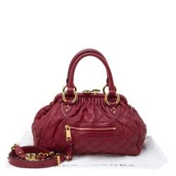 Pre Owned Marc Jacobs Red Quilted Leather Stam Satchel