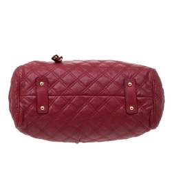 Pre Owned Marc Jacobs Red Quilted Leather Stam Satchel