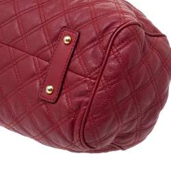Pre Owned Marc Jacobs Red Quilted Leather Stam Satchel