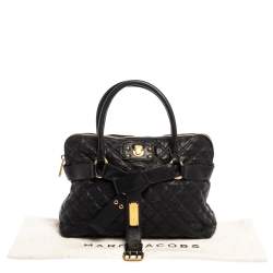 Pre Owned Marc Jacobs Black Leather Kari Satchel
